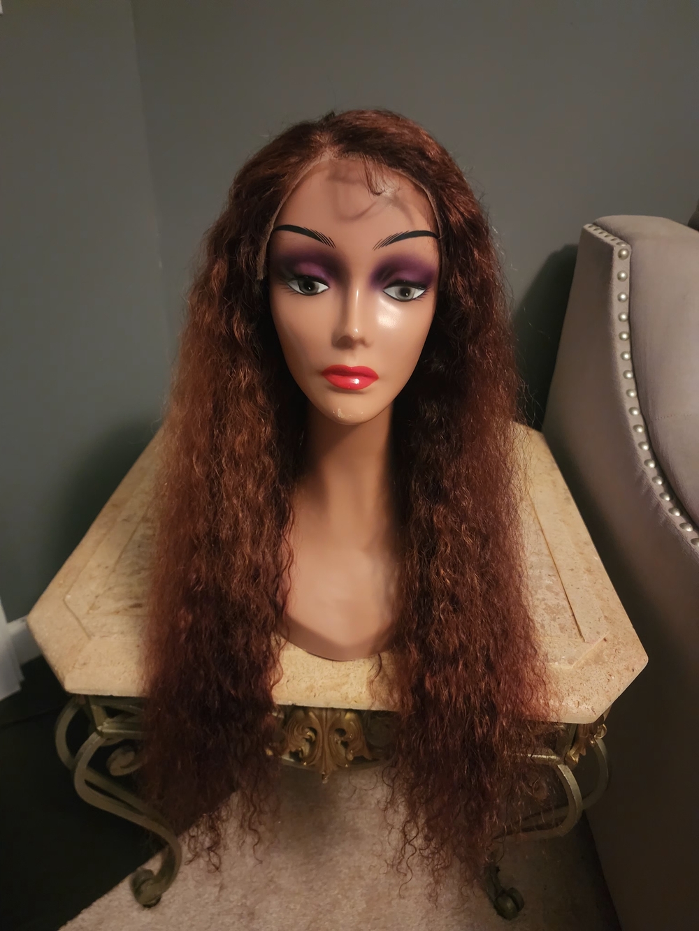 Brown Long Curly Women’s Wig